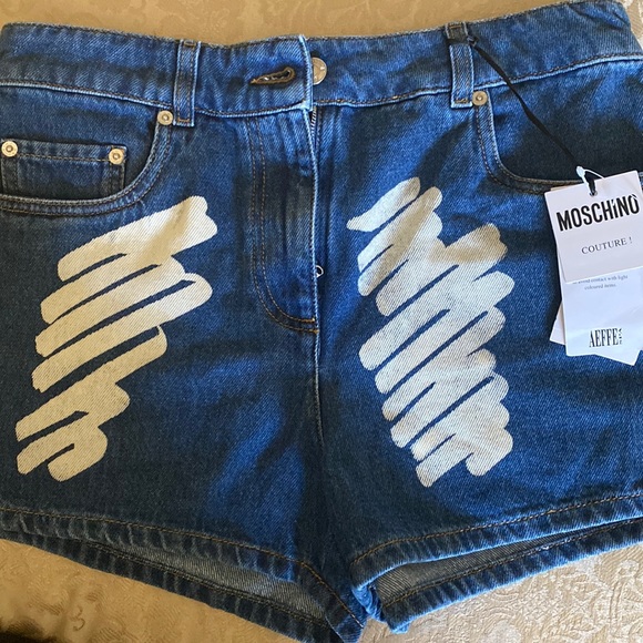 Moschino - Love Moschino - White detailed denim shorts - Picture 1 of 4